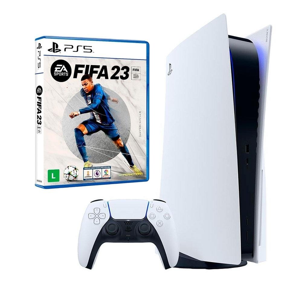 Imagem 9 de 11 do produto Console Sony PlayStation 5, SSD 825GB, Controle sem fio DualSense, Com Mídia Física + FIFA 23, Branco