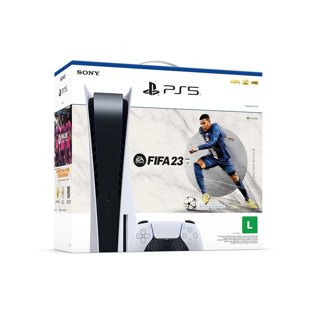 Imagem 11 de 11 do produto Console Sony PlayStation 5, SSD 825GB, Controle sem fio DualSense, Com Mídia Física + FIFA 23, Branco