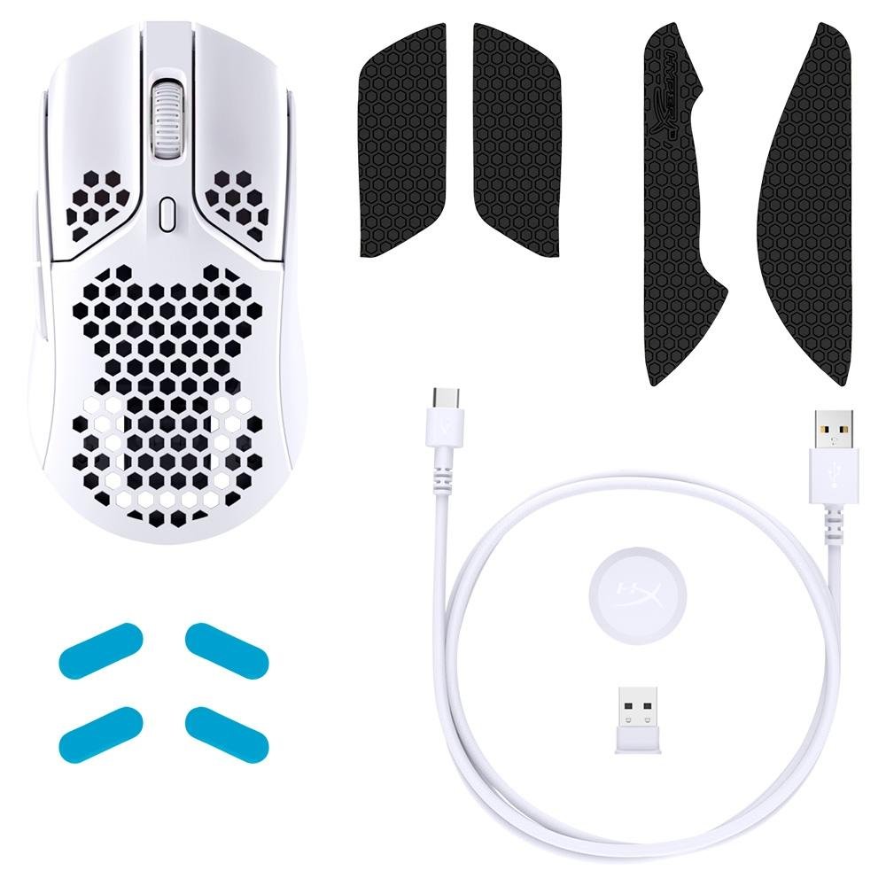 Imagem 7 de 7 do produto Mouse Gamer Sem Fio HyperX Haste, 16000 DPI, 6 Botões, Branco - 4P5D8AA