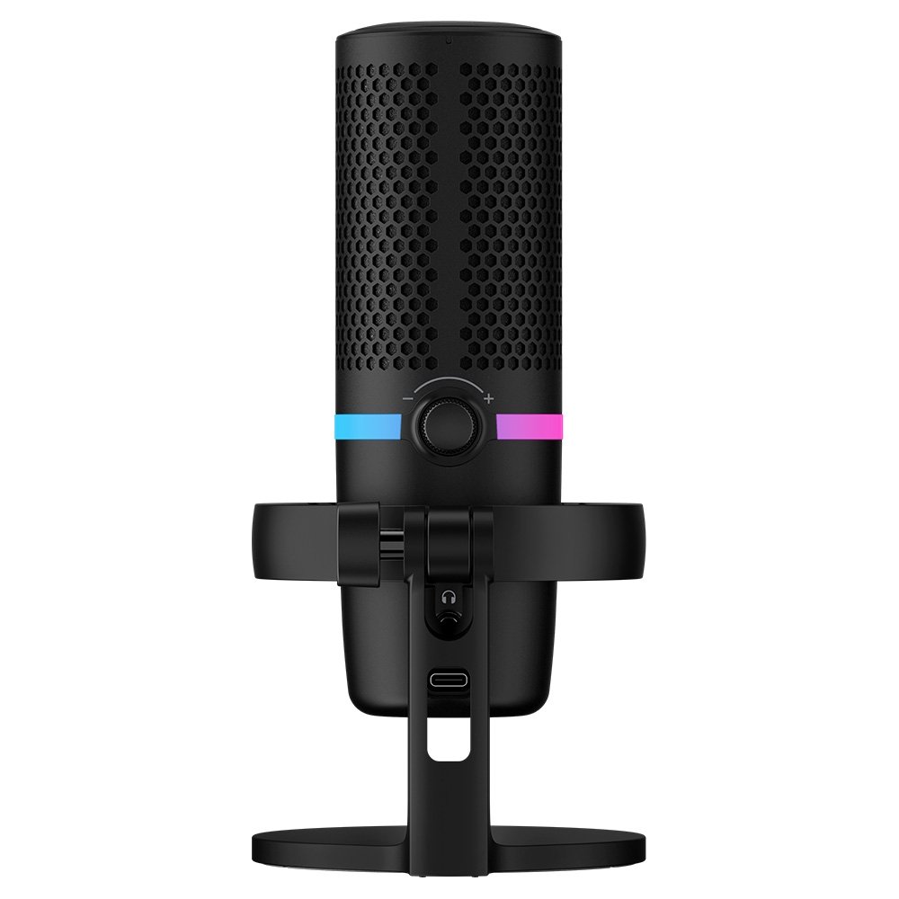 Microfone HyperX DuoCast Black Podcast, RGB, USB, Preto - 4P5E2AA