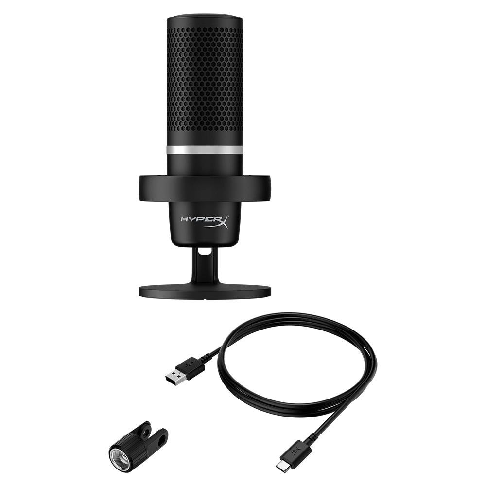 Microfone HyperX DuoCast Black Podcast, RGB, USB, Preto - 4P5E2AA