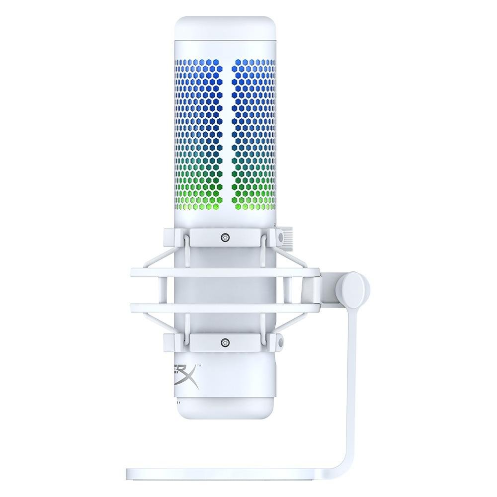 Imagem 8 de 16 do produto Microfone Gamer HyperX QuadCast S Podcast, Antivibração, LED RGB, USB, Compatível com PC, PS4 e Mac, Branco - 519P0AA
