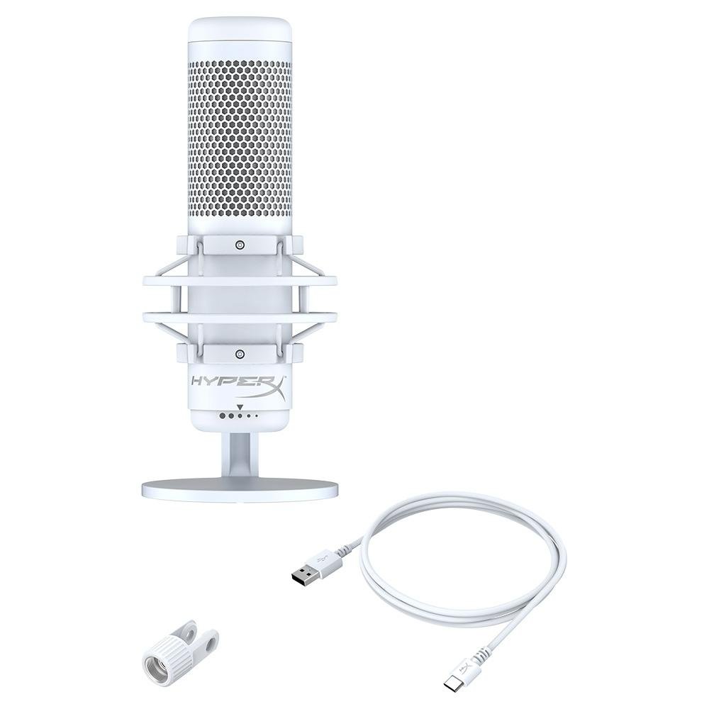 Microfone Gamer HyperX QuadCast S Podcast, Antivibração, LED RGB, USB, Compatível com PC, PS4 e Mac, Branco - 519P0AA Microfone Gamer HyperX QuadCast S Podcast, Antivibração, LED RGB, USB, Compatível com PC, PS4 e Mac, Branco - 519P0AA