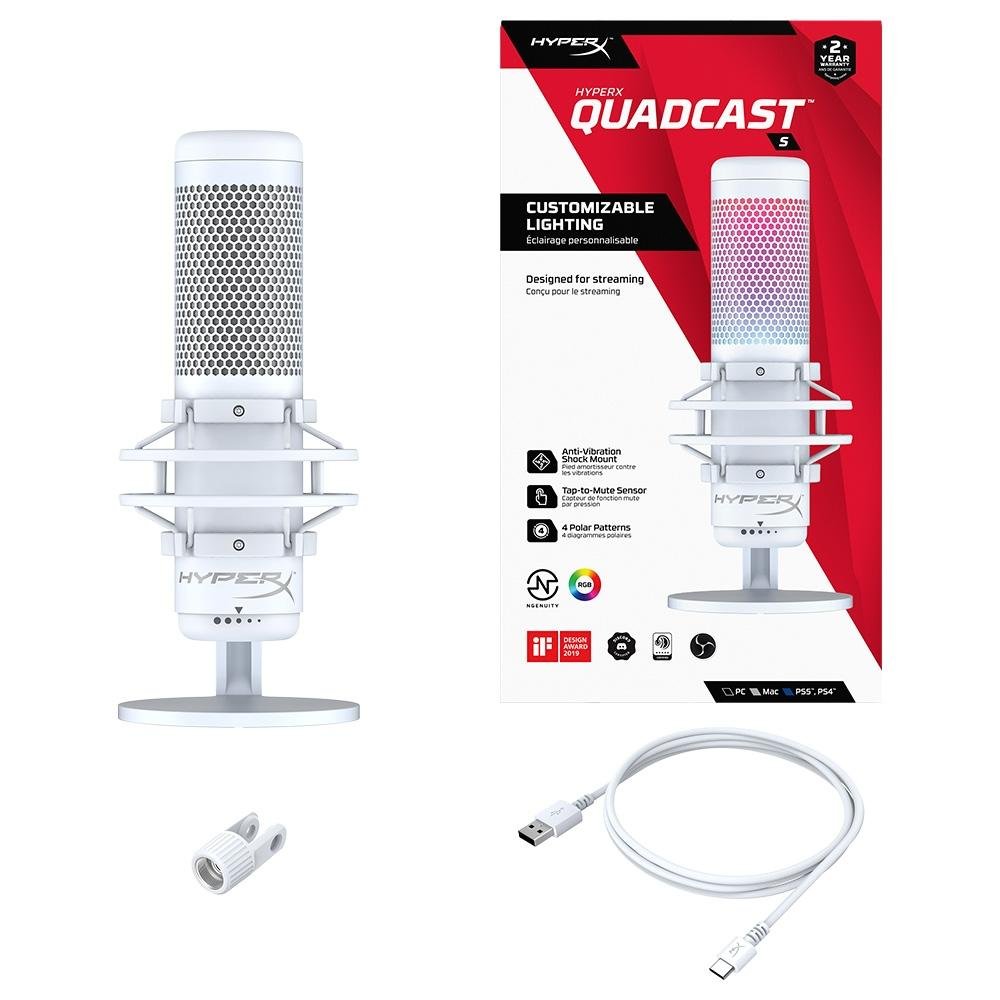 Microfone Gamer HyperX QuadCast S Podcast | KaBuM!