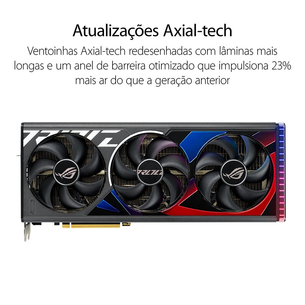 Imagem 16 de 22 do produto Placa de Vídeo RTX 4090 OC Asus NVIDIA ROG Strix, 24GB, GDDR6X, ARGB, DLSS, Ray Tracing - ROG-STRIX-RTX4090-O24G-GAMING