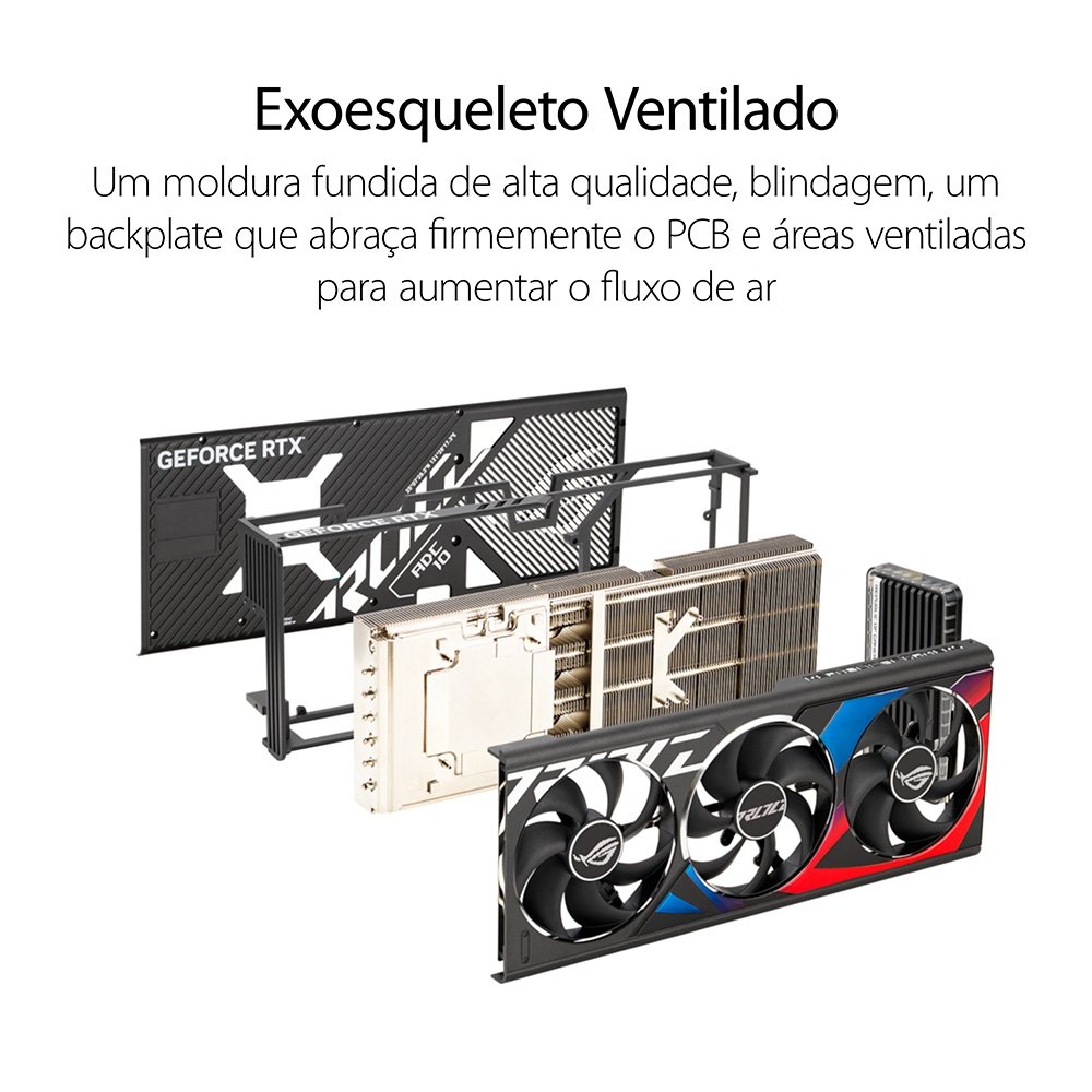 Imagem 19 de 22 do produto Placa de Vídeo RTX 4090 OC Asus NVIDIA ROG Strix, 24GB, GDDR6X, ARGB, DLSS, Ray Tracing - ROG-STRIX-RTX4090-O24G-GAMING
