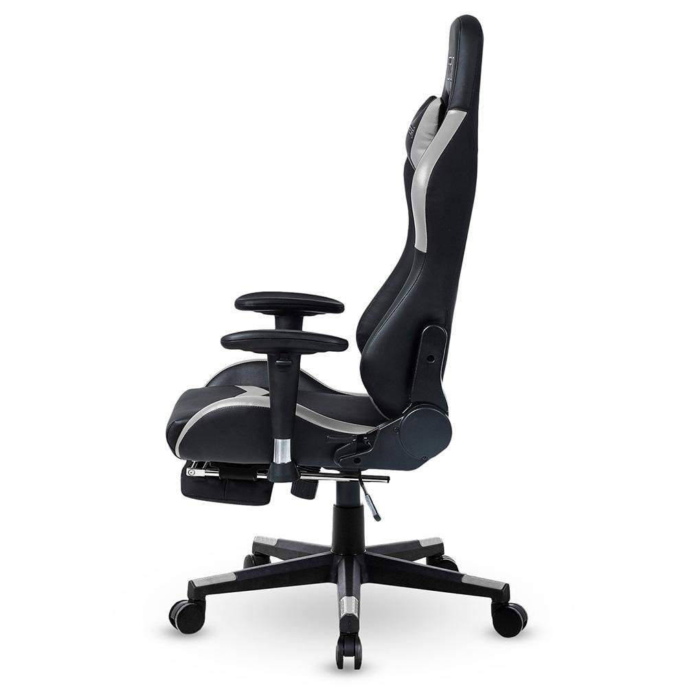 Imagem 5 de 13 do produto Cadeira Gamer XT Racer Speed Series, Até 120kg, Com Almofadas e Apoio de Pés, Reclinável, Descanso de Braço 2D, Preto e Cinza - XTS170
