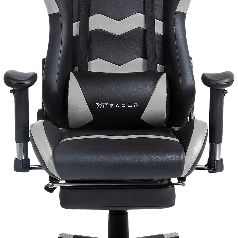Imagem 13 de 13 do produto Cadeira Gamer XT Racer Speed Series, Até 120kg, Com Almofadas e Apoio de Pés, Reclinável, Descanso de Braço 2D, Preto e Cinza - XTS170