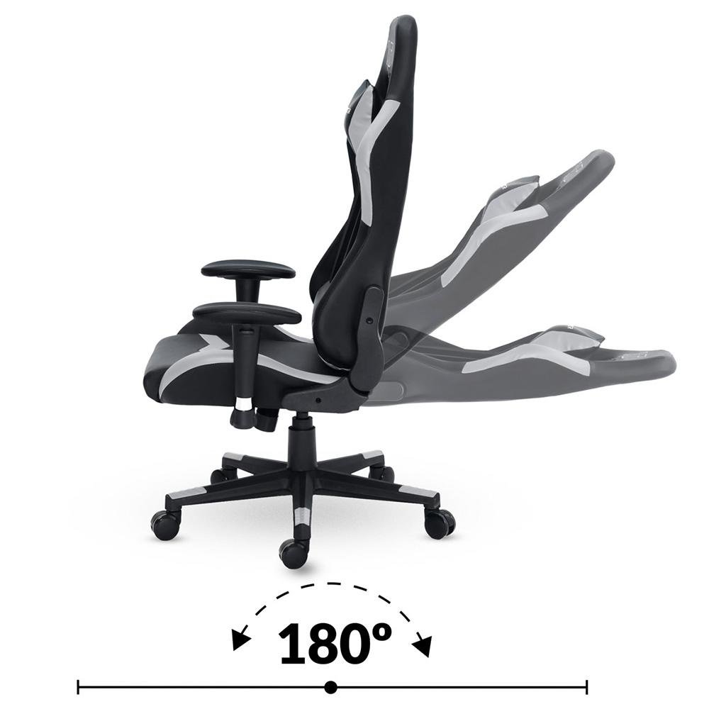 Cadeira Gamer XT Racer Speed Series, Até 120kg, Com Almofadas, Reclinável, Descanso de Braço 2D, Preto e Cinza - XTS130