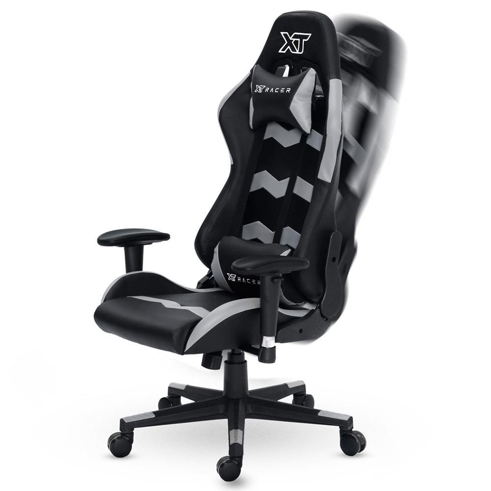 Cadeira Gamer XT Racer Speed Series, Até 120kg, Com Almofadas, Reclinável, Descanso de Braço 2D, Preto e Cinza - XTS130
