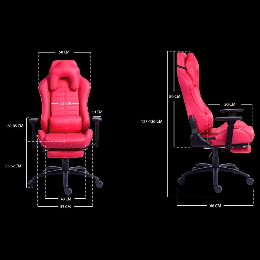 Imagem 12 de 12 do produto Cadeira Gamer XT Racer Platinum W Series, Até 120kg, Com Almofadas, Reclinável, Descanso de Braço 3D, Rosa - XTR-069
