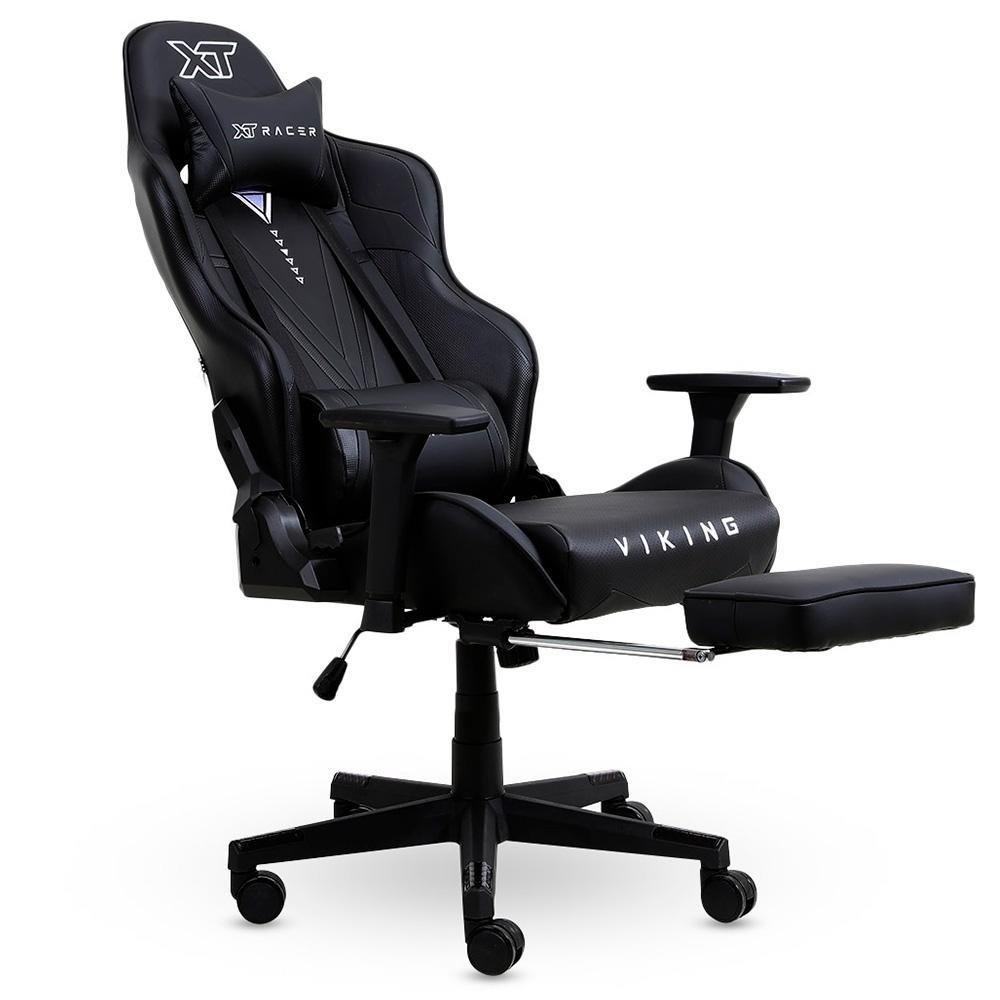 Imagem 4 de 8 do produto Cadeira Gamer XT Racer Viking Series, Até 120kg, Com Almofadas e Apoio de Pés, Reclinável, Descanso de Braço 3D, Preto - XTR-018