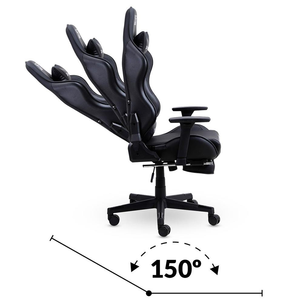 Imagem 5 de 8 do produto Cadeira Gamer XT Racer Viking Series, Até 120kg, Com Almofadas e Apoio de Pés, Reclinável, Descanso de Braço 3D, Preto - XTR-018