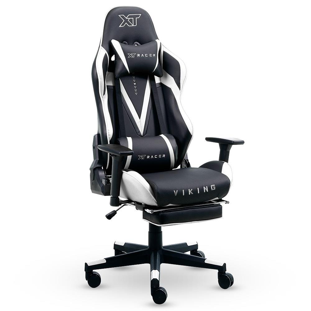Cadeira Gamer XT Racer Viking Series, Até 120kg, Com Almofadas e Apoio de Pés, Reclinável, Descanso de Braço 3D, Preto e Branco - XTR-022 - view 2