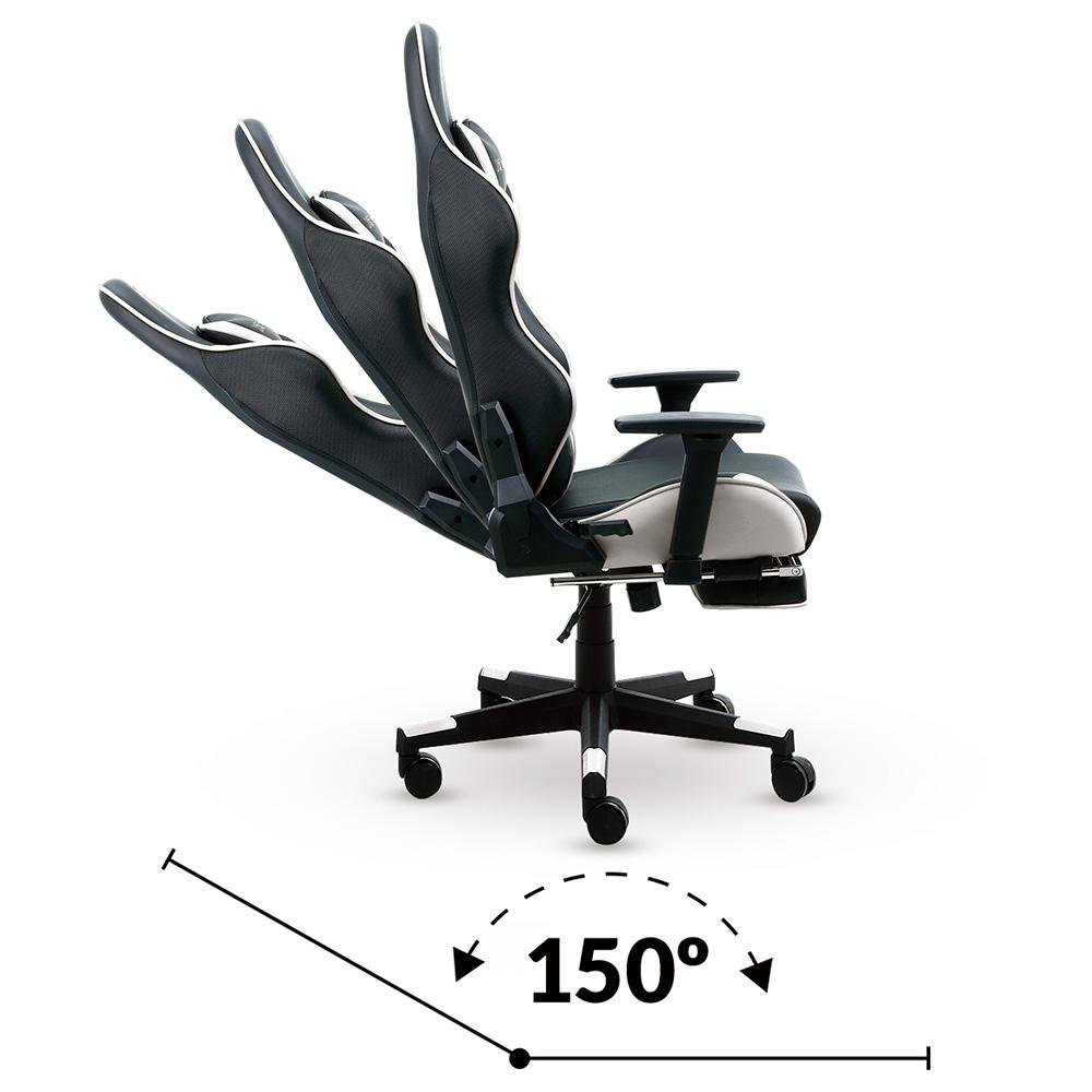 Cadeira Gamer XT Racer Viking Series, Até 120kg, Com Almofadas e Apoio de Pés, Reclinável, Descanso de Braço 3D, Preto e Branco - XTR-022 - view 7