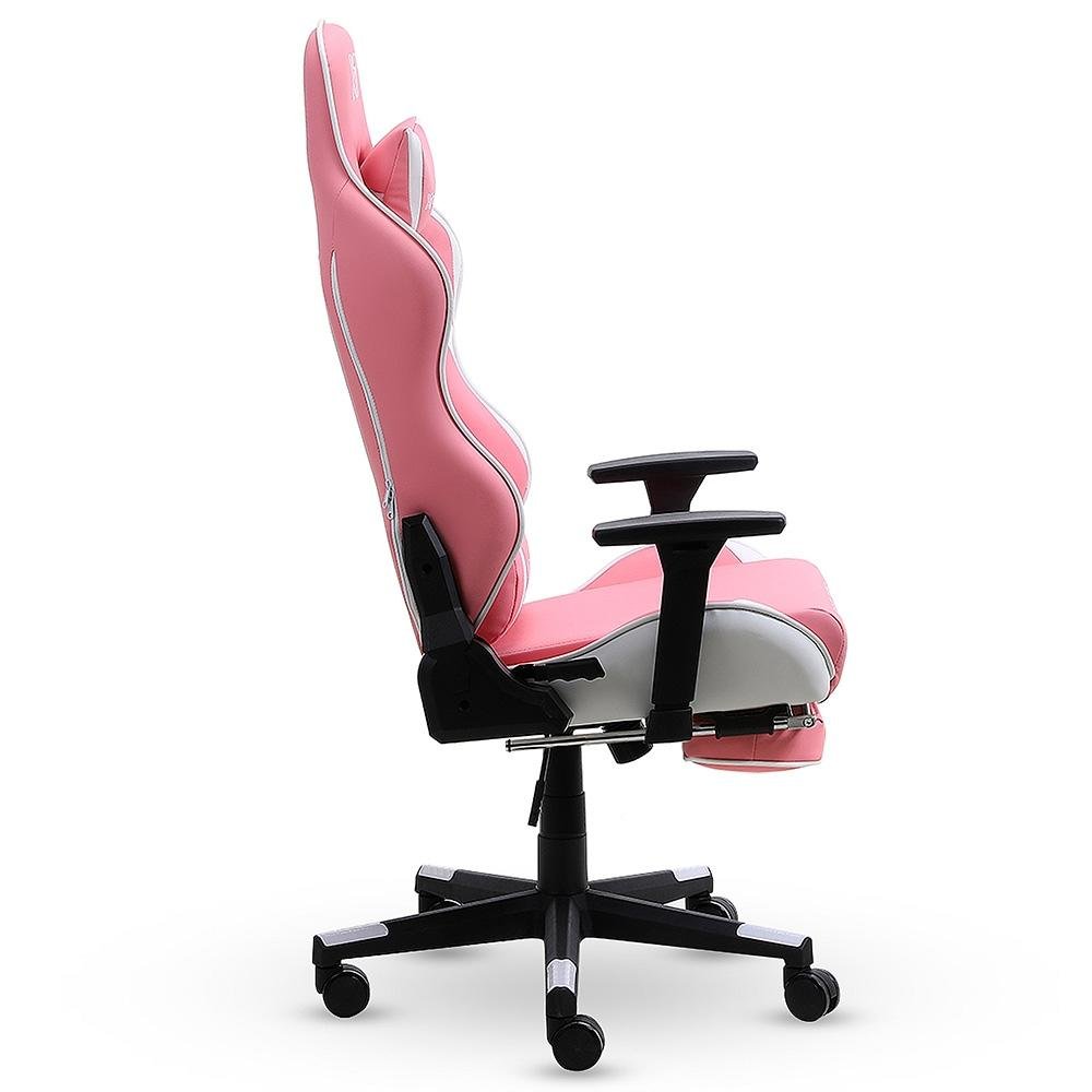 Imagem 5 de 9 do produto Cadeira Gamer XT Racer Viking Series, Até 120kg, Com Almofadas e Apoio de Pés, Reclinável, Descanso de Braço 3D, Rosa e Branco - XTR-023