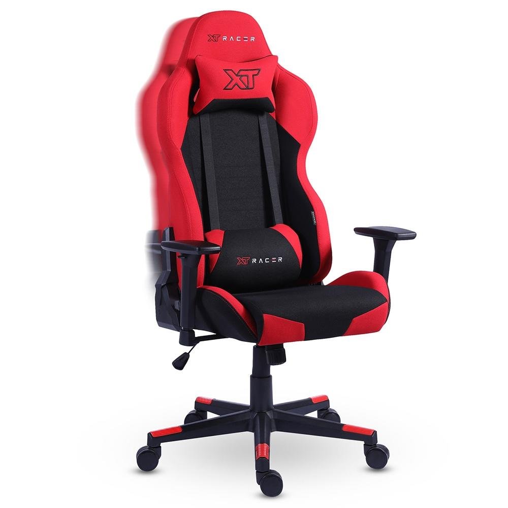 Cadeira Gamer XT Racer Defender NR17, Até 120kg, Com Almofadas, Reclinável, Descanso de Braço 3D, Preto e Vermelho - XTR-030