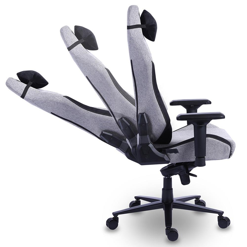 Imagem 8 de 14 do produto Cadeira Gamer XT Racer Draco NR17, Até 120kg, Com Almofadas, Reclinável, Descanso de Braço 4D, Preto e Cinza - XTR-065