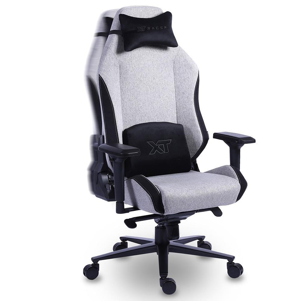 Imagem 9 de 14 do produto Cadeira Gamer XT Racer Draco NR17, Até 120kg, Com Almofadas, Reclinável, Descanso de Braço 4D, Preto e Cinza - XTR-065