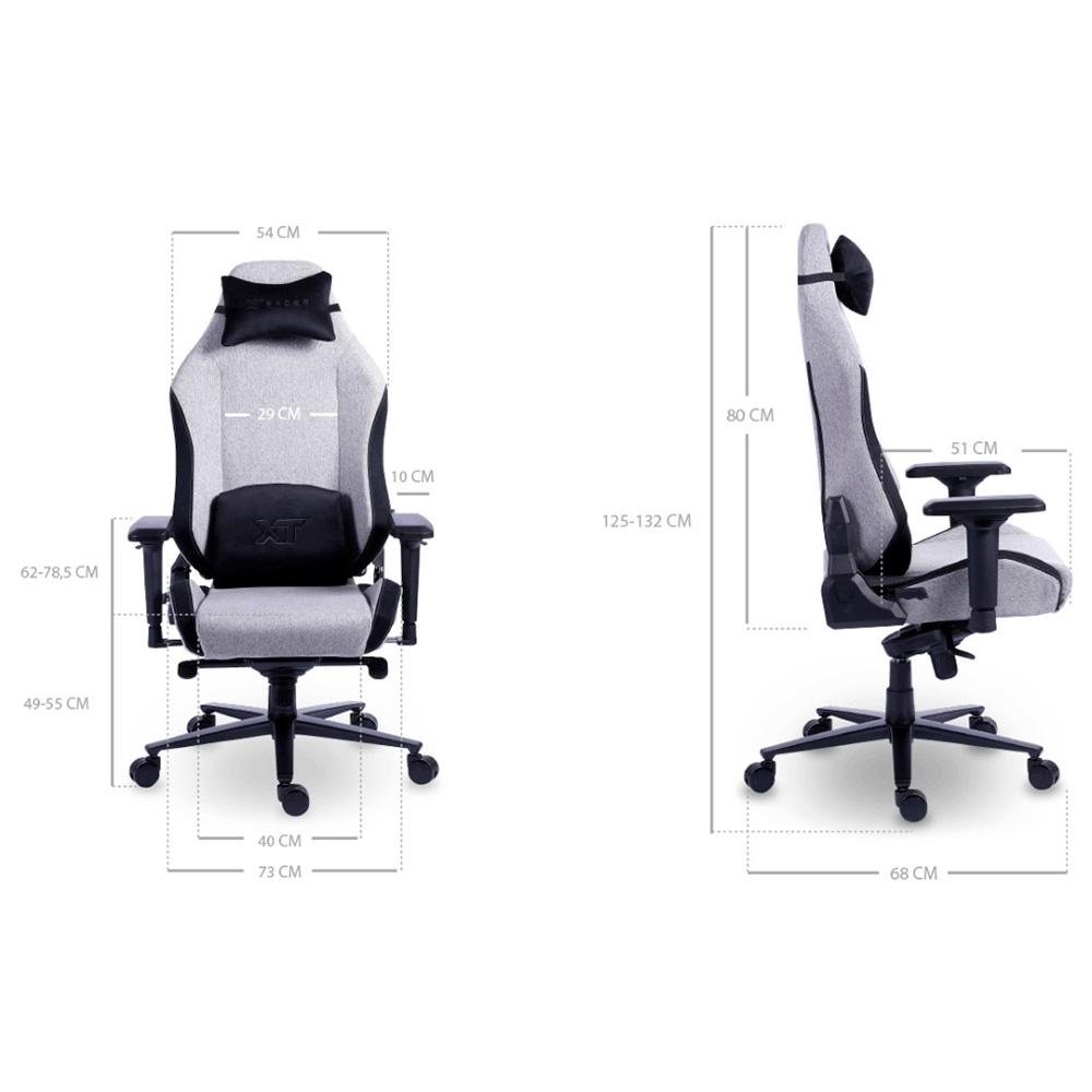 Imagem 11 de 14 do produto Cadeira Gamer XT Racer Draco NR17, Até 120kg, Com Almofadas, Reclinável, Descanso de Braço 4D, Preto e Cinza - XTR-065