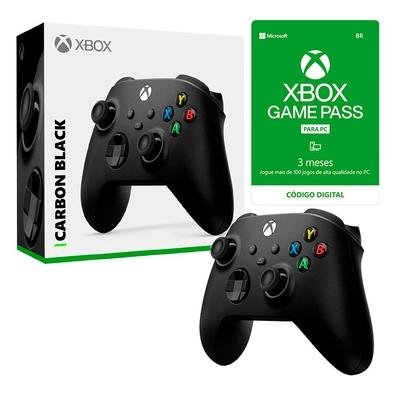 Kit Controle Sem Fio Xbox Eletric Volt + Gift Card PC Game Pass - 3 Meses -  Código Digital Xbox