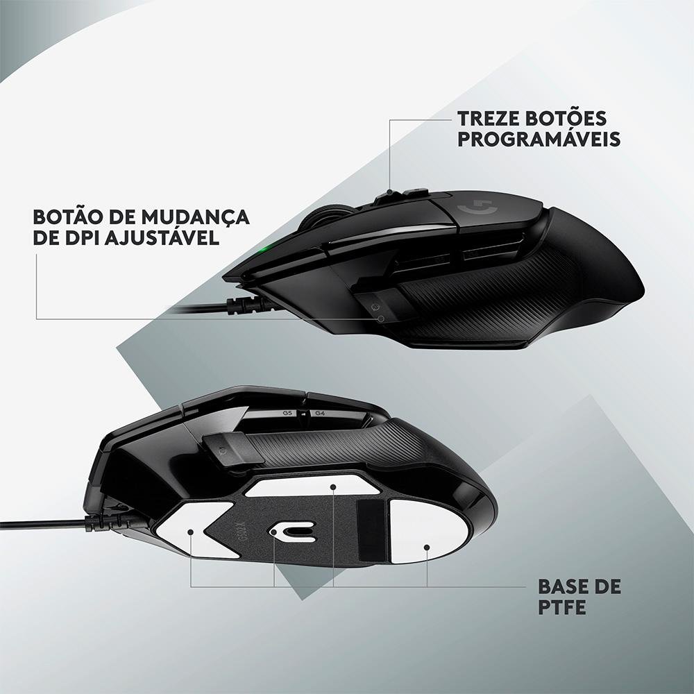 Mouse Gamer ( Balão.info) X, ( Balão.info) DPI, 13 Botões, Switch Híbrido, Preto - 910-( Balão.info - foto 5