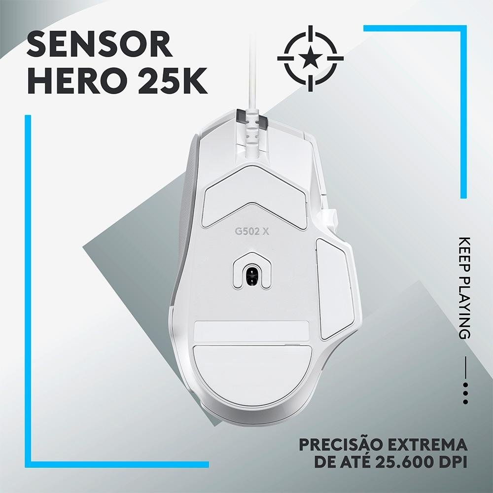 Mouse Gamer ( Balão.info) X, ( Balão.info) DPI, 13 Botões, Switch Híbrido, Branco - 910-( Balão.info - foto 7