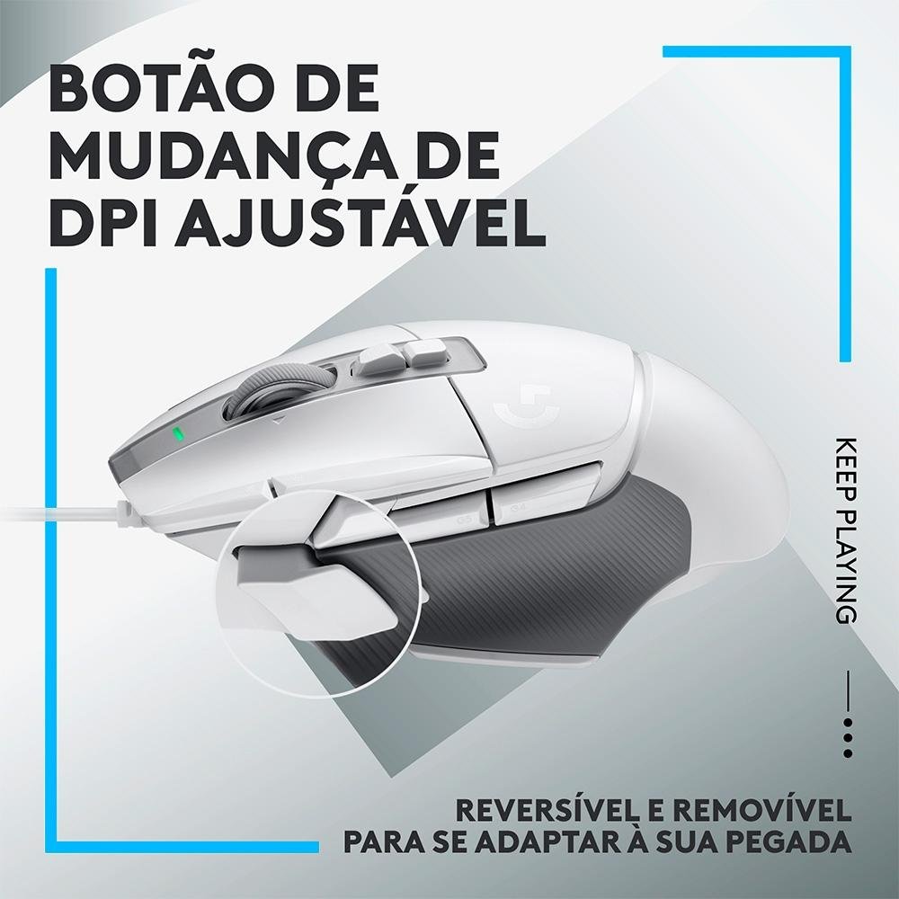 Mouse Gamer ( Balão.info) X, ( Balão.info) DPI, 13 Botões, Switch Híbrido, Branco - 910-( Balão.info - foto 3