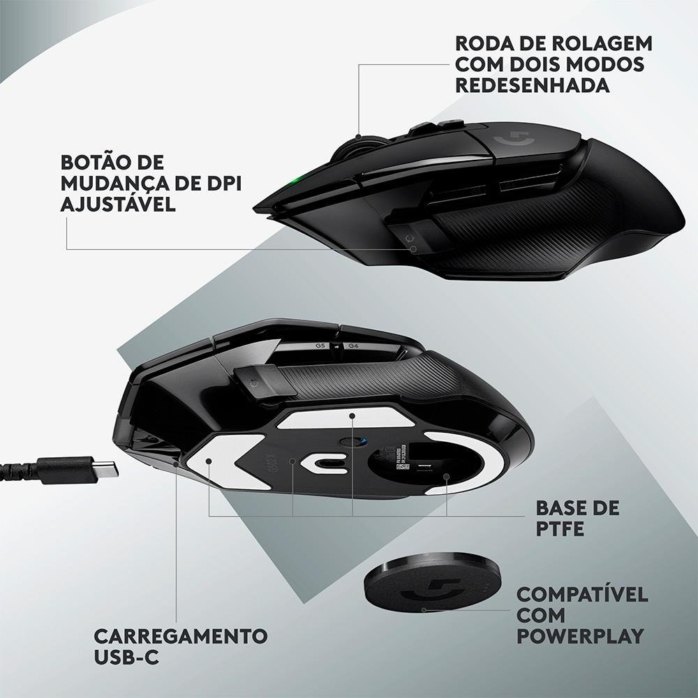 Mouse Gamer Sem Fio ( Balão.info) X ( Balão.info) DPI, 13 Botões, Switch, Preto - 910-( Balão.info - foto 5