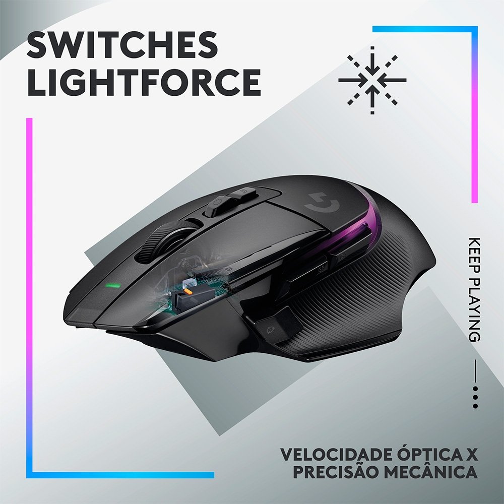 Mouse Gamer Sem Fio ( Balão.info) X Plus, RGB, ( Balão.info) DPI, 13 Botões, Switch, Preto - 910-( Balão.info - foto 3