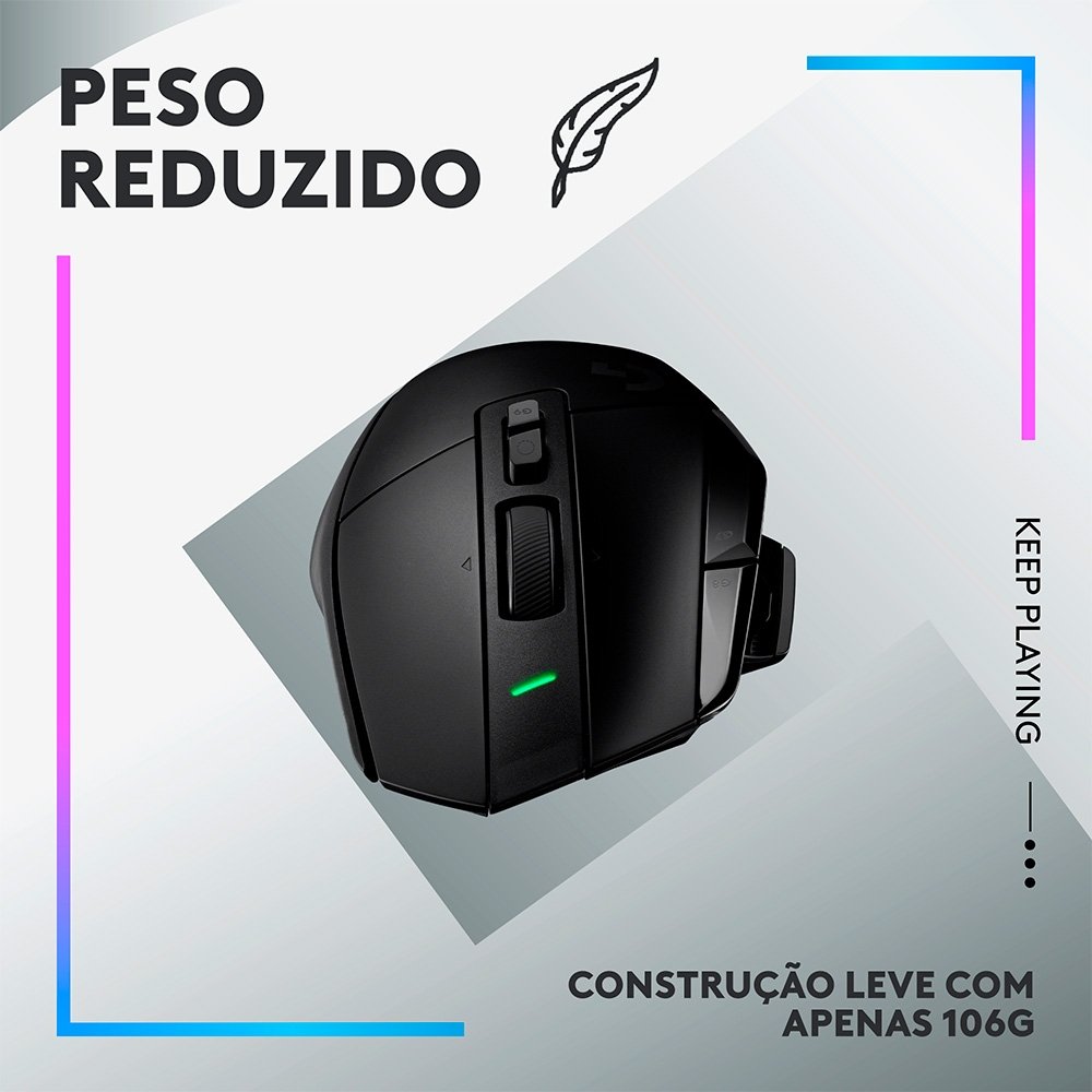 Mouse Gamer Sem Fio Logitech G502 X Plus, RGB, 25600 DPI, 13 Botões, Switch, Preto - 910-006161