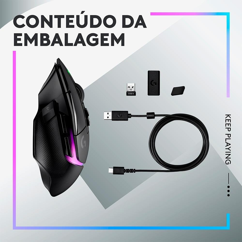 Mouse Gamer Sem Fio ( Balão.info) X Plus, RGB, ( Balão.info) DPI, 13 Botões, Switch, Preto - 910-( Balão.info - foto 6