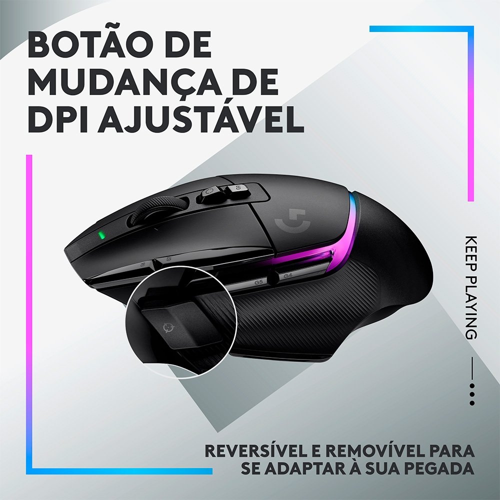 Mouse Gamer Sem Fio Logitech G502 X Plus, RGB, 25600 DPI, 13 Botões, Switch, Preto - 910-006161 - view 9