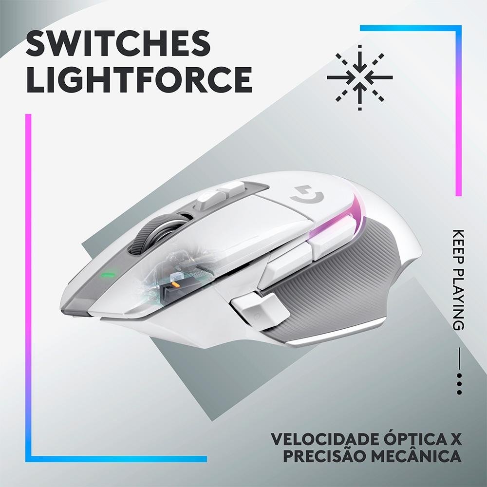 Mouse Gamer Sem Fio ( Balão.info) X Plus, RGB, ( Balão.info) DPI, 13 Botões, Switch, Branco - 910-( Balão.info - foto 9