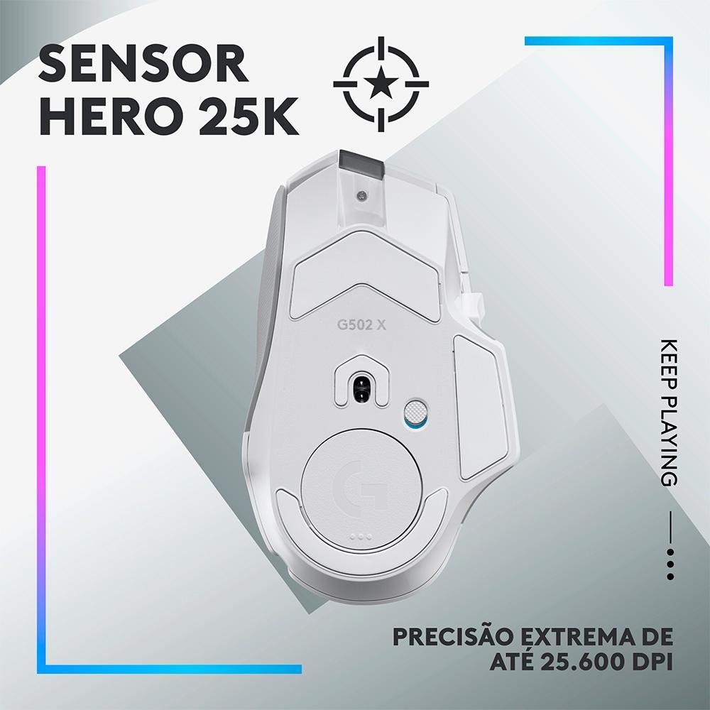 Mouse Gamer Sem Fio ( Balão.info) X Plus, RGB, ( Balão.info) DPI, 13 Botões, Switch, Branco - 910-( Balão.info - foto 8