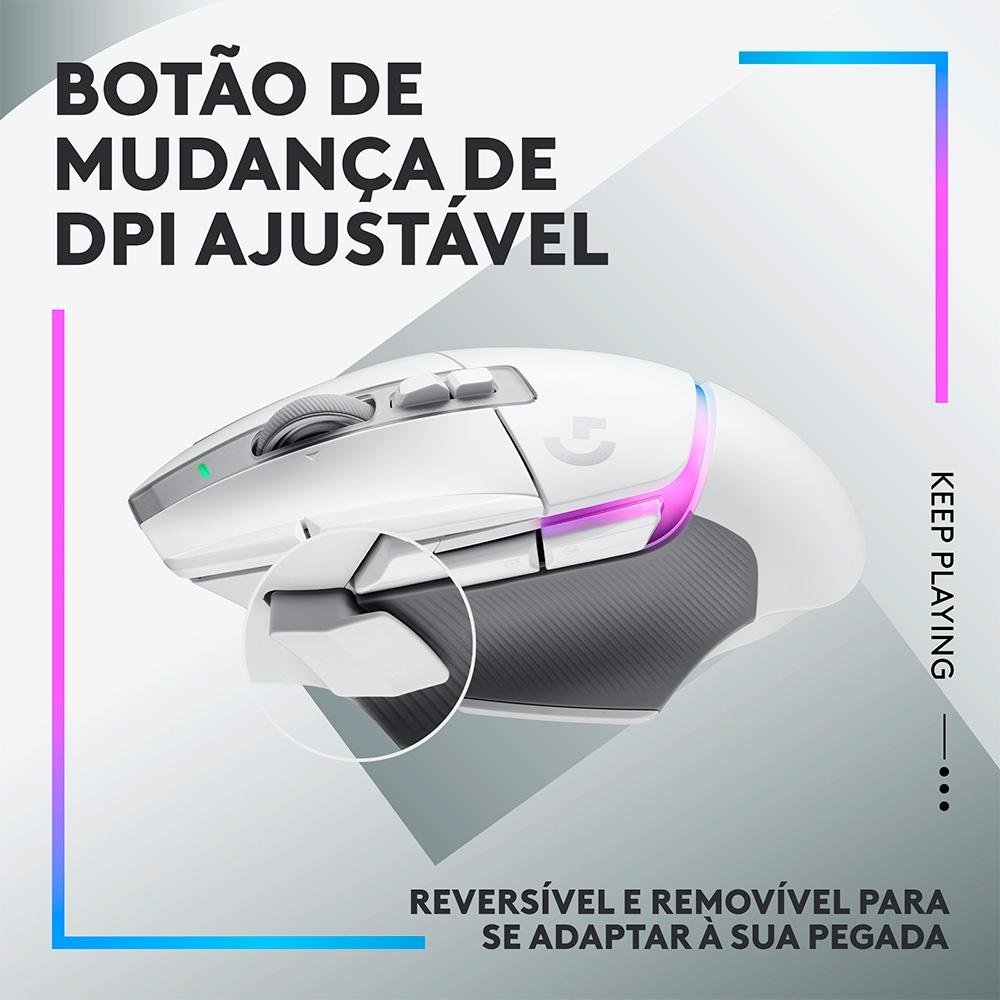 Mouse Gamer Sem Fio ( Balão.info) X Plus, RGB, ( Balão.info) DPI, 13 Botões, Switch, Branco - 910-( Balão.info - foto 5