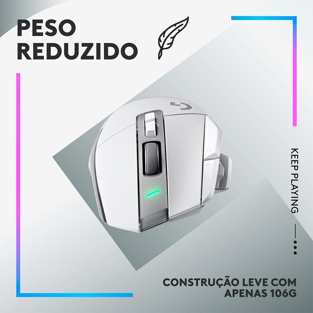 Mouse Gamer Sem Fio Logitech G502 X Plus, RGB, 25600 DPI, 13 Botões, Switch, Branco - 910-006170 Mouse Gamer Sem Fio Logitech G502 X Plus, RGB, 25600 DPI, 13 Botões, Switch, Branco - 910-006170