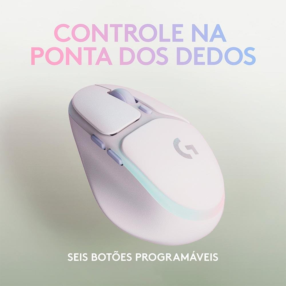 Mouse Gamer Sem Fio ( Balão.info) G705, Coleção Aurora, RGB, Bluetooth, USB, 6 Botões, Branco - 910-( Balão.info - foto 5