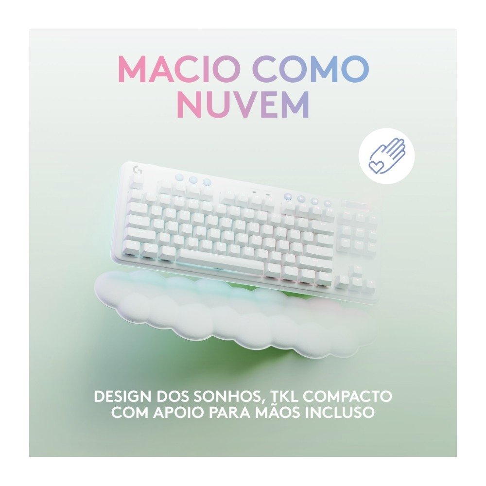 Teclado Mecânico Gamer Sem Fio Logitech G715 LIGHTSPEED Switch GX Brown Tactile, RGB, Layout ABNT, Apoio em Formato de Nuvem - 920-010702 Teclado Mecânico Gamer Sem Fio Logitech G715 LIGHTSPEED Switch GX Brown Tactile, RGB, Layout ABNT, Apoio em Formato de Nuvem - 920-010702