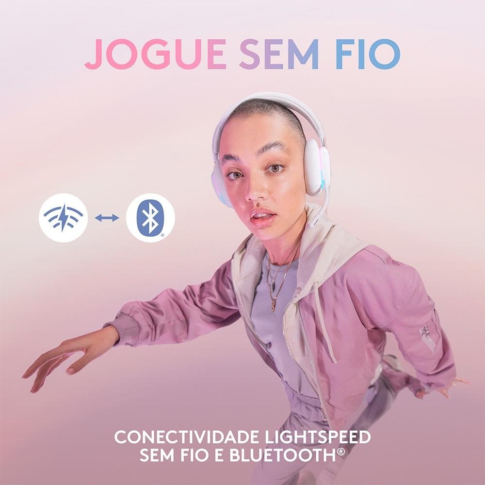 Headset Gamer Sem Fio Logitech G735, Coleção Aurora, RGB, Drivers 40mm, Bluetooth, USB, PC e Mac, Branco - 981-001082 Headset Gamer Sem Fio Logitech G735, Coleção Aurora, RGB, Drivers 40mm, Bluetooth, USB, PC e Mac, Branco - 981-001082