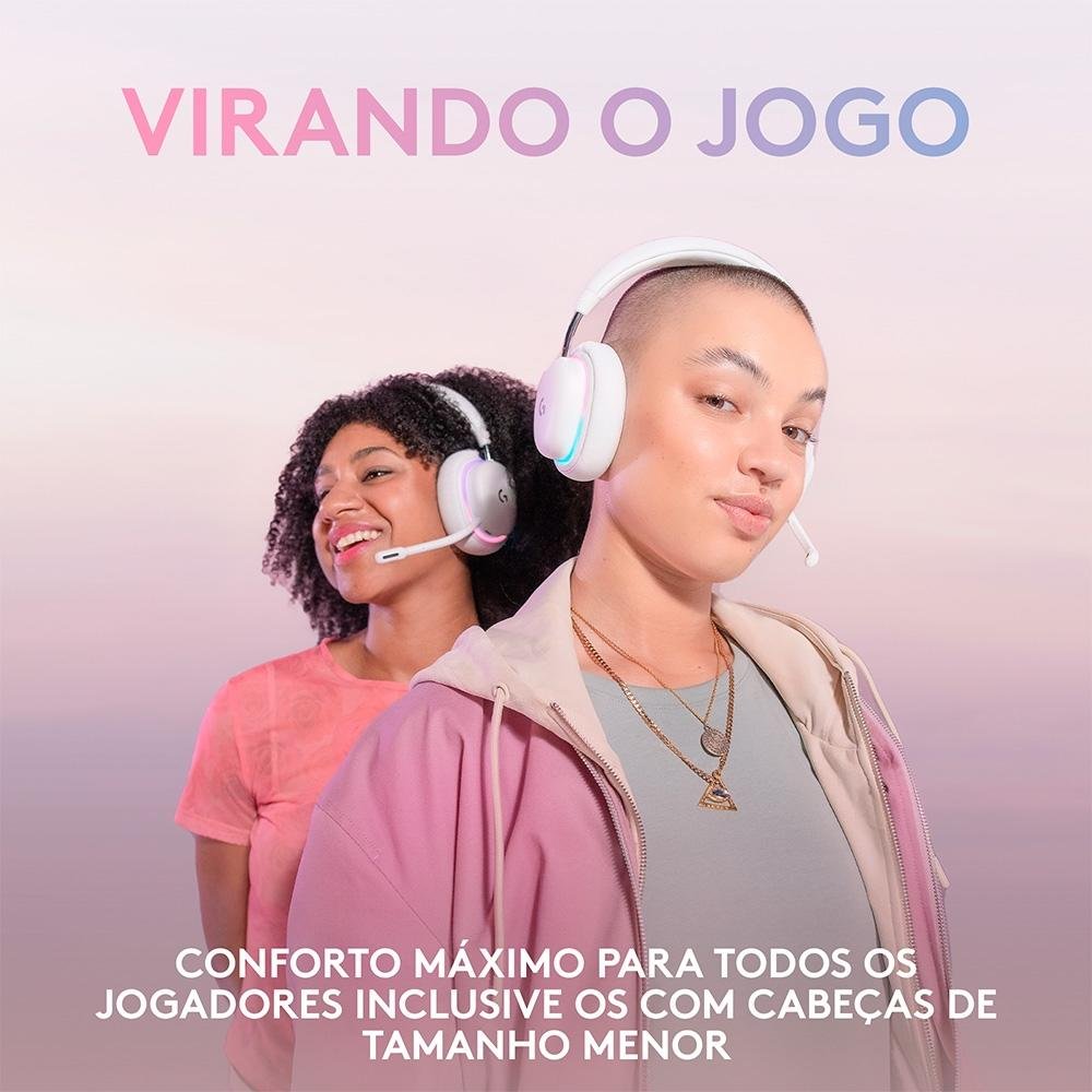 Headset Gamer Sem Fio Logitech G735, Coleção Aurora, RGB, Drivers 40mm, Bluetooth, USB, PC e Mac, Branco - 981-001082 Headset Gamer Sem Fio Logitech G735, Coleção Aurora, RGB, Drivers 40mm, Bluetooth, USB, PC e Mac, Branco - 981-001082