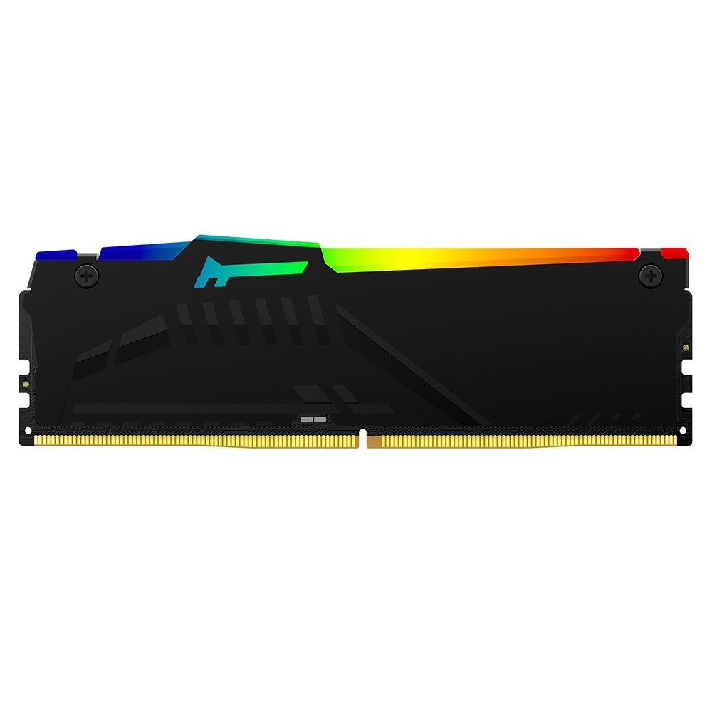 Memória RAM Kingston Fury Beast RGB, 16GB, 4800MHz, DDR5, CL38, para Intel XMP, Preto - KF548C38BBA-16