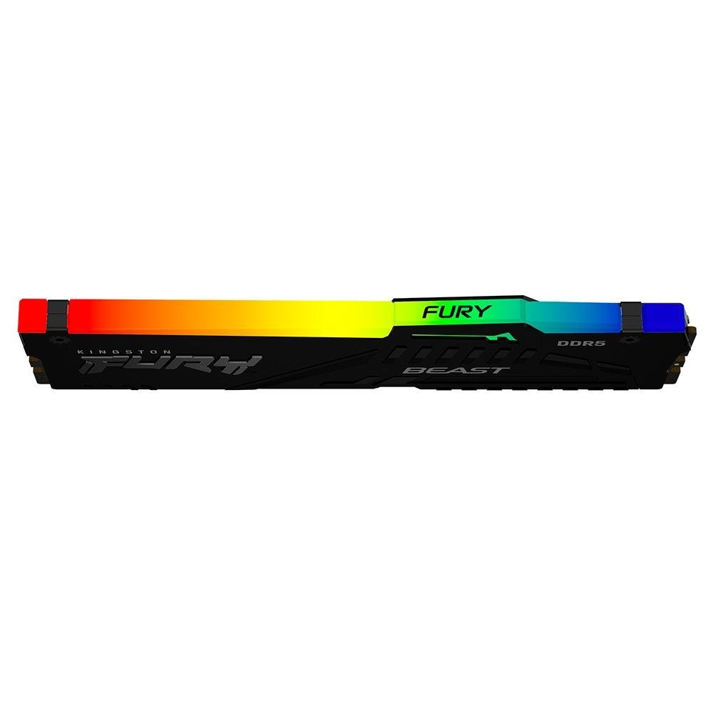 Memória RAM Kingston Fury Beast RGB, 64GB (2x32GB), 5200MHz, DDR5, CL40, para Intel XMP, Preto - KF552C40BBAK2-64