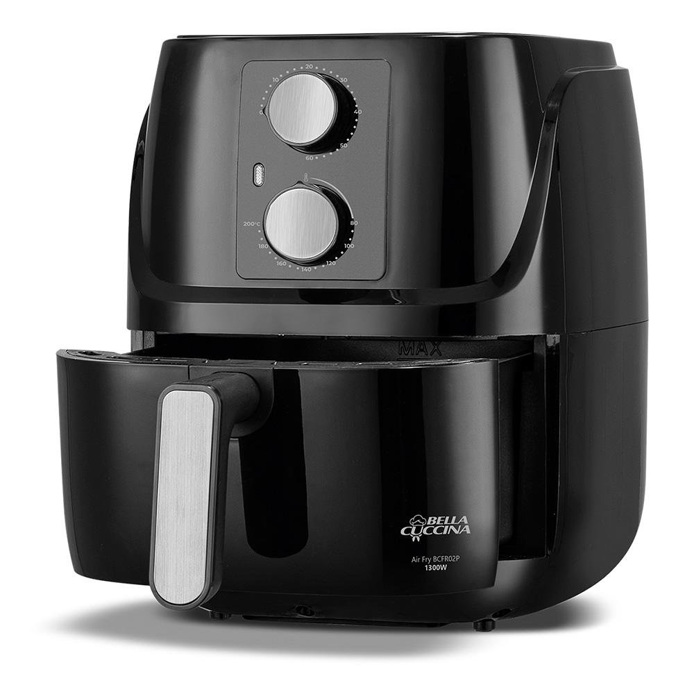 Imagem 3 de 14 do produto Fritadeira Air Fryer Sem Óleo Britânia, Bella Cuccina BCFR02P 3L, 1300W, 127V, Antiaderente, Preto - 63801082