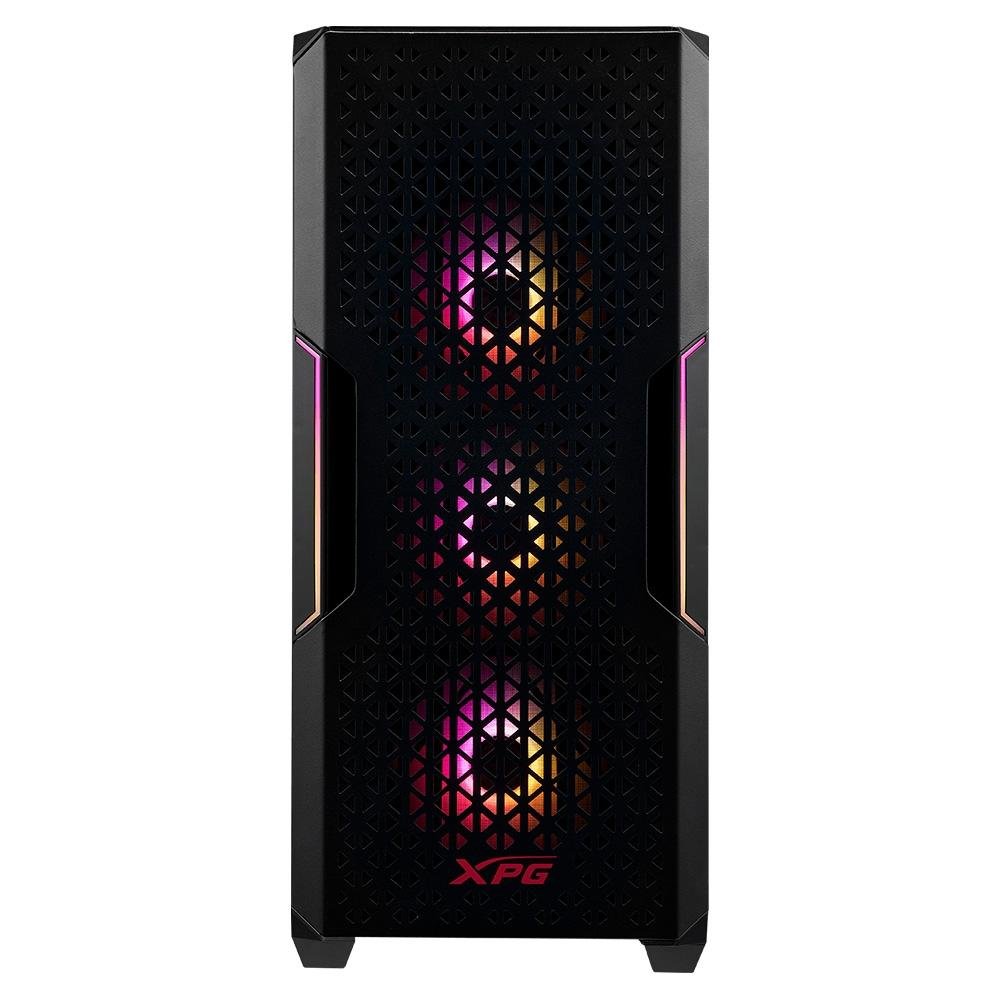 Imagem 2 de 5 do produto Gabinete Gamer XPG Starker Air, Mid-Tower, LED RGB, ATX, Lateral em Vidro Temperado, 2x Cooler Fan RGB, Preto - STARKERAIR-BKCWW