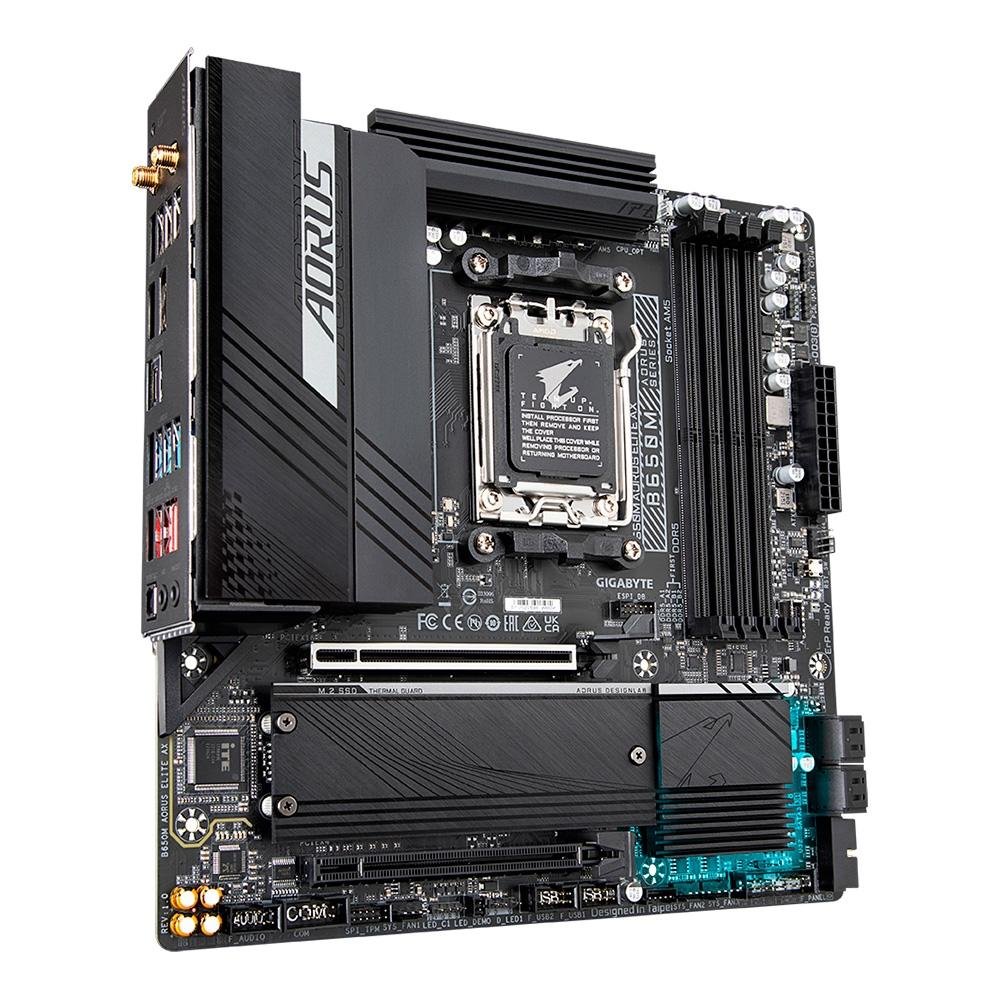 Imagem 5 de 6 do produto Placa-Mãe Gigabyte B650M Aorus Elite AX, AMD,  Micro ATX, DDR5, Wi-Fi, Bluetooth - B650M Aorus ELITE AX