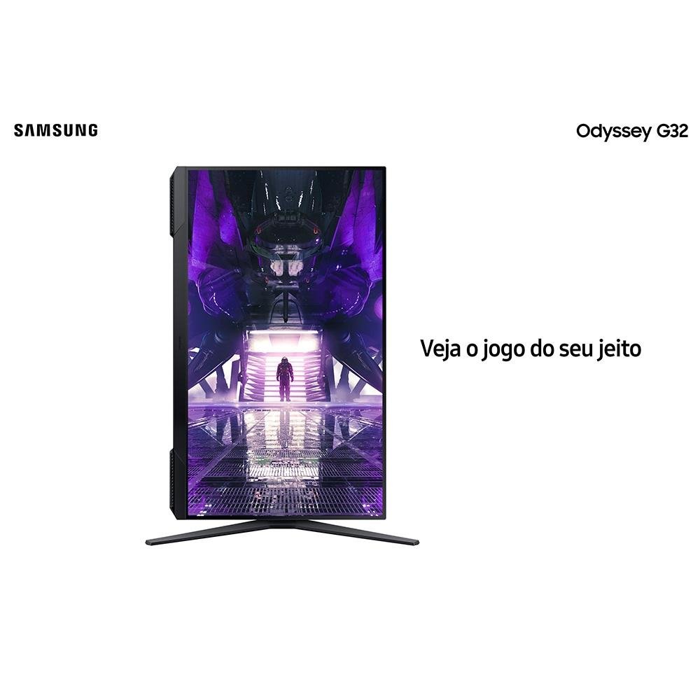 Monitor Gamer Samsung Odyssey G32 27 LED Full HD, 165Hz, 1ms, HDMI e DisplayPort, FreeSync Premium, Ajuste de Altura - LS27AG32ANLXZD