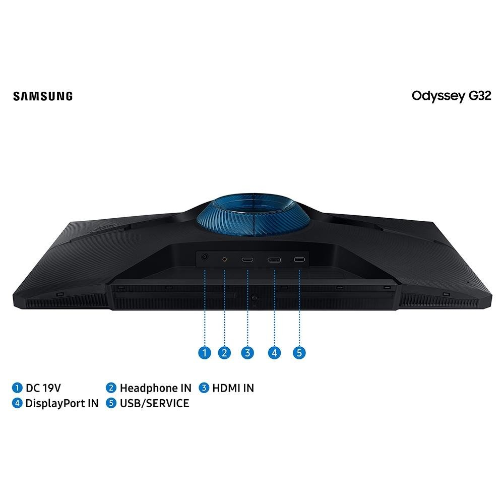 Monitor Gamer Samsung Odyssey G32 27 LED Full HD, 165Hz, 1ms, HDMI e DisplayPort, FreeSync Premium, Ajuste de Altura - LS27AG32ANLXZD