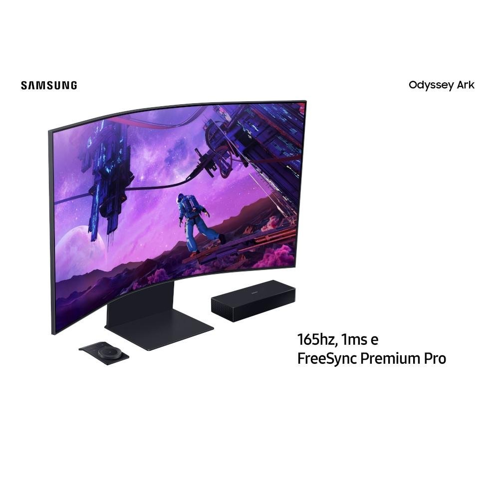 Imagem 6 de 13 do produto Monitor Gamer Curvo Samsung Odyssey Ark 55", 4K, 165Hz, 1ms, Gen 1, FreeSync Premium Pro, Altura Ajustável, Som Integrado - LS55BG970NLXZD