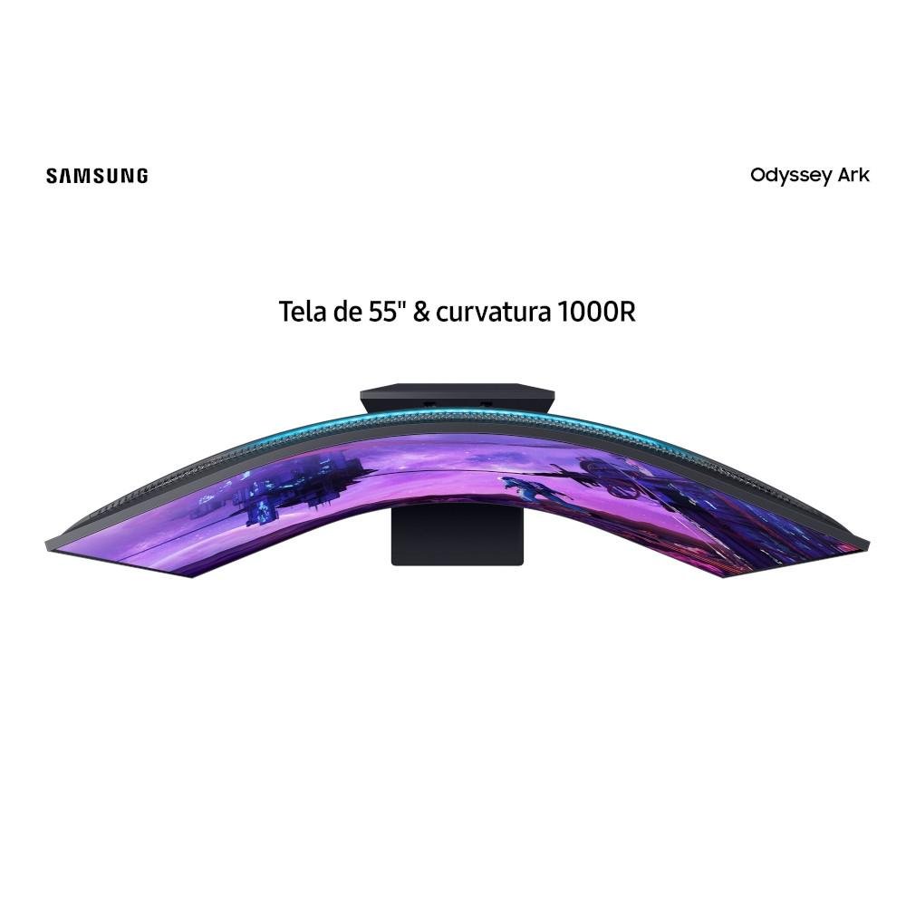 Imagem 10 de 13 do produto Monitor Gamer Curvo Samsung Odyssey Ark 55", 4K, 165Hz, 1ms, Gen 1, FreeSync Premium Pro, Altura Ajustável, Som Integrado - LS55BG970NLXZD
